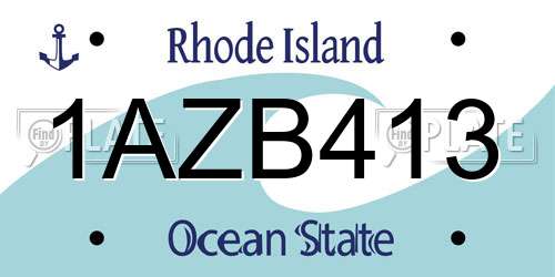 1AZB413 Rhode Island License Plate