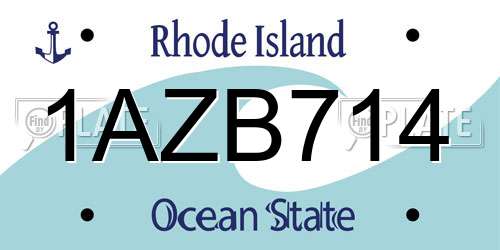 1AZB714 Rhode Island License Plate