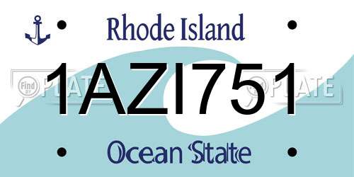 1AZI751 Rhode Island License Plate