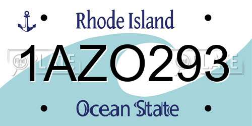 1AZO293 Rhode Island License Plate