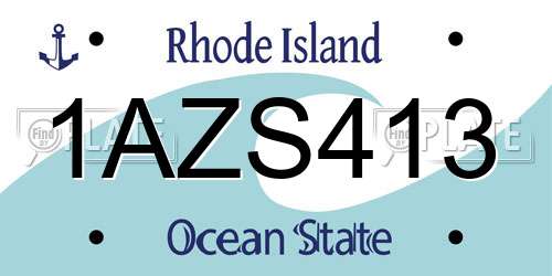 1AZS413 Rhode Island License Plate