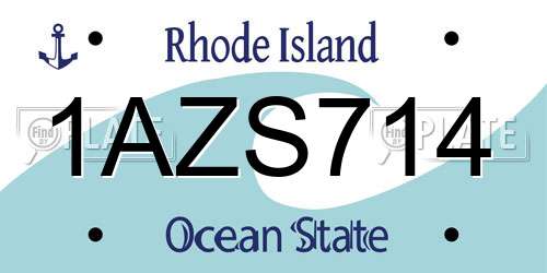 1AZS714 Rhode Island License Plate