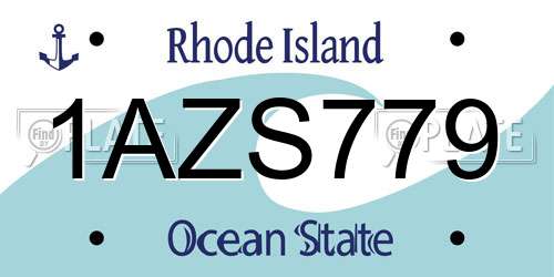 1AZS779 Rhode Island License Plate
