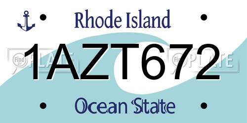 1AZT672 Rhode Island License Plate