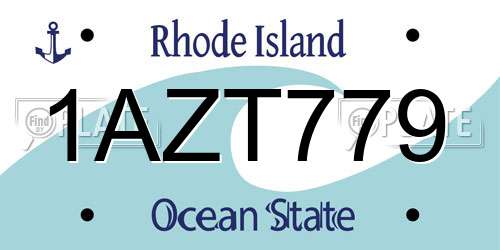 1AZT779 Rhode Island License Plate