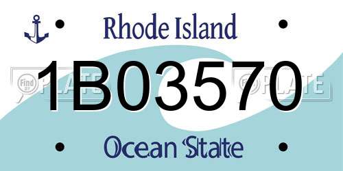 1B03570 Rhode Island License Plate