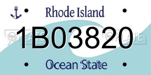 1B03820 Rhode Island License Plate