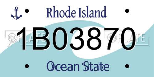 1B03870 Rhode Island License Plate