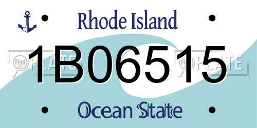 1B06515 Rhode Island License Plate