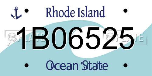 1B06525 Rhode Island License Plate