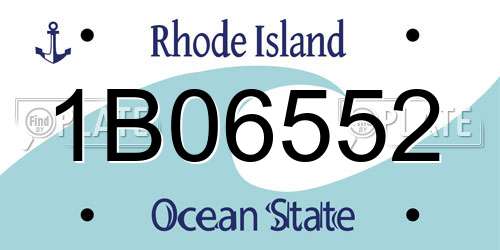 1B06552 Rhode Island License Plate