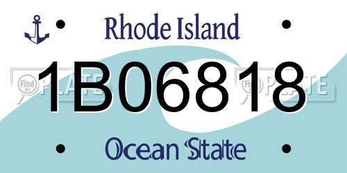 1B06818 Rhode Island License Plate