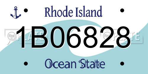 1B06828 Rhode Island License Plate