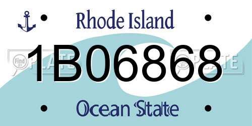1B06868 Rhode Island License Plate