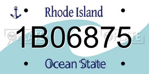 1B06875 Rhode Island License Plate