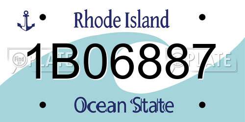 1B06887 Rhode Island License Plate