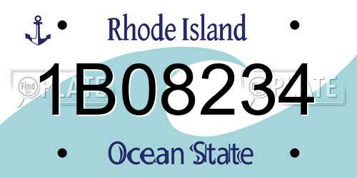 1B08234 Rhode Island License Plate