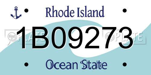 1B09273 Rhode Island License Plate
