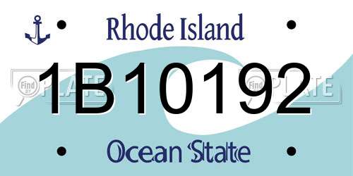 1B10192 Rhode Island License Plate