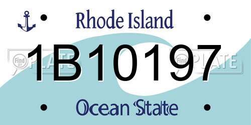 1B10197 Rhode Island License Plate