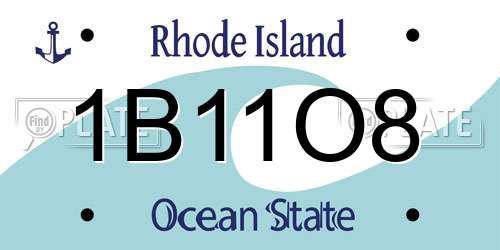 1B11O8 Rhode Island License Plate