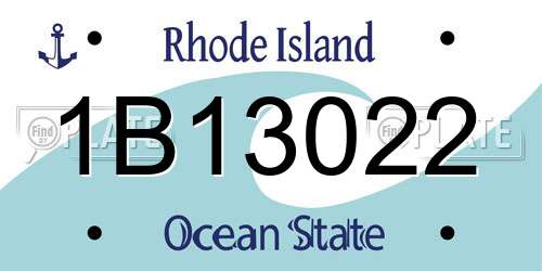 1B13022 Rhode Island License Plate