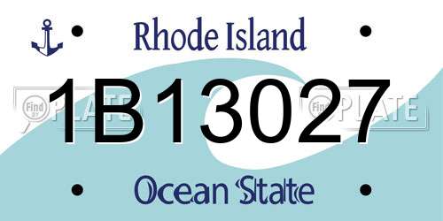 1B13027 Rhode Island License Plate