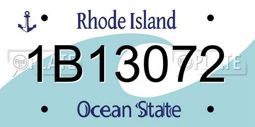 1B13072 Rhode Island License Plate