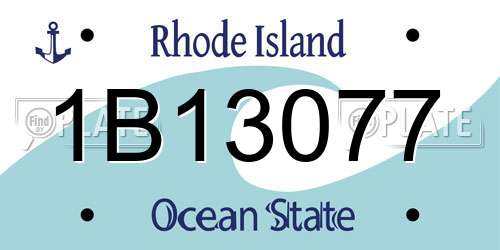 1B13077 Rhode Island License Plate