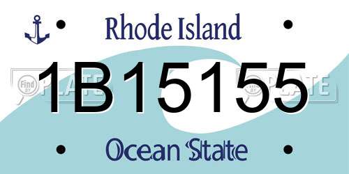 1B15155 Rhode Island License Plate