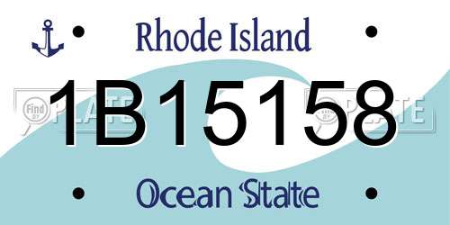 1B15158 Rhode Island License Plate