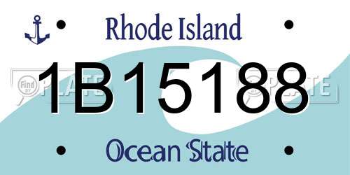 1B15188 Rhode Island License Plate