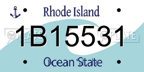 1B15531 Rhode Island License Plate