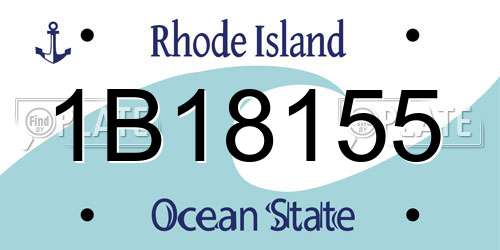 1B18155 Rhode Island License Plate