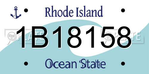 1B18158 Rhode Island License Plate