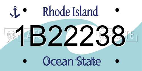 1B22238 Rhode Island License Plate