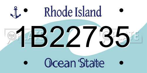 1B22735 Rhode Island License Plate
