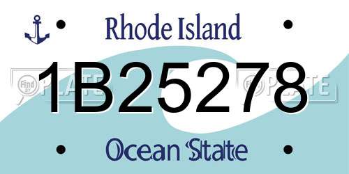 1B25278 Rhode Island License Plate