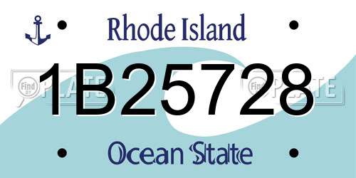 1B25728 Rhode Island License Plate