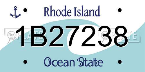 1B27238 Rhode Island License Plate