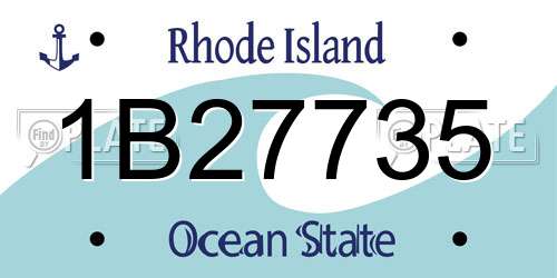 1B27735 Rhode Island License Plate