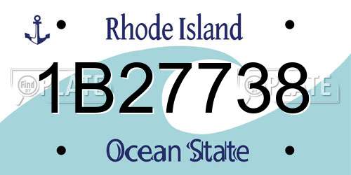 1B27738 Rhode Island License Plate