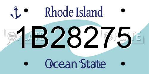 1B28275 Rhode Island License Plate