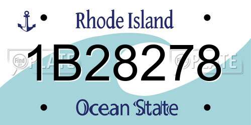 1B28278 Rhode Island License Plate