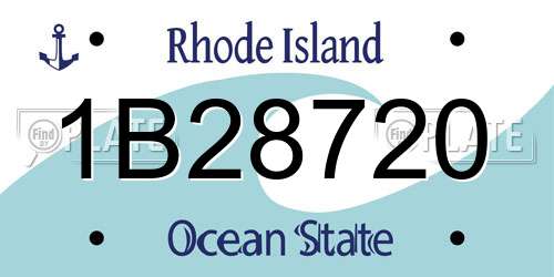 1B28720 Rhode Island License Plate