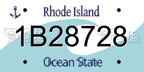 1B28728 Rhode Island License Plate