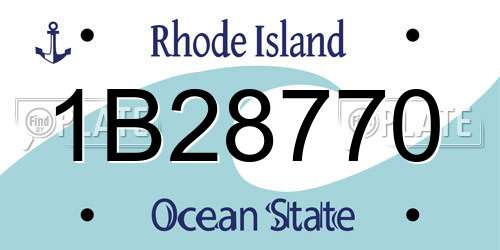 1B28770 Rhode Island License Plate