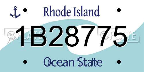 1B28775 Rhode Island License Plate