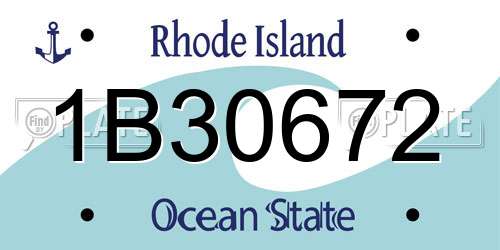 1B30672 Rhode Island License Plate