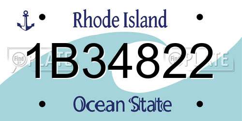 1B34822 Rhode Island License Plate